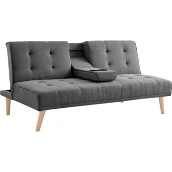 Pohovka Rozkládací pohovka, tmavě šedá/buk, BABET