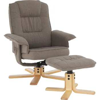 Obývací pokoj Relaxační křeslo s podnoží, hnědošedá, LERATO