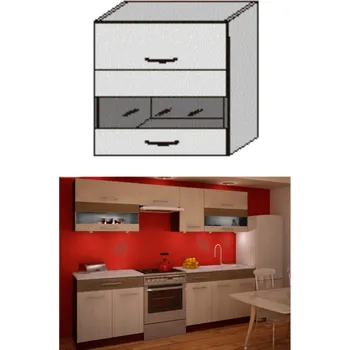 Kuchyňská linka Horní skříňka, rigolletto light / rigolletto dark / wenge, JURA NEW IA GW1-80
