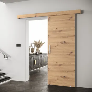 Kuchyňská linka Posuvné dveře, dub artisan/dub artisan/stříbrná, SALDOR 90 1