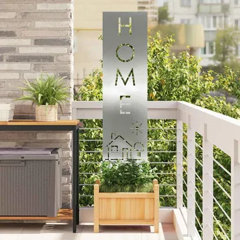 Zahradní dekorace vidaXL Soukromí na zahradě Stříbrná 32 x 140 cm Pozinkovaná ocel [876271]