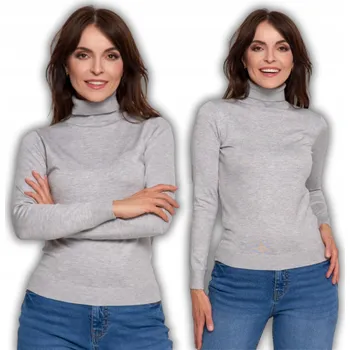 Dámský svetr Moraj dámský rolák šedý s dlouhým rukávem, tenký rolák z viskózy, velikost XL