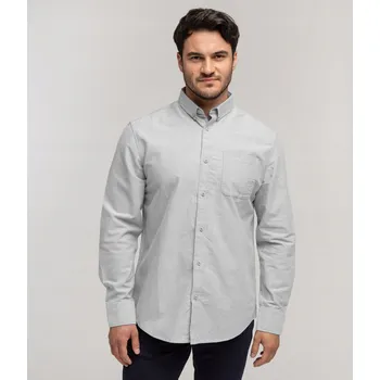 Pánská košile Lee Cooper pánská košile casual KOSZILE M LLOYD OXFORD GREY dlouhý rukáv relaxed bavlna velikost XL