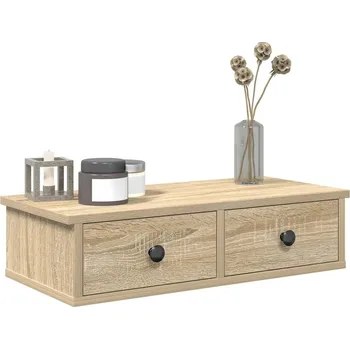 police vidaXL Nástěnná police se zásuvkami 60 x 28 x 15 cm kompozit [859947] Barva: dub sonoma