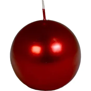 Svíčka Svíčka koule - d 8 cm, met. Červená