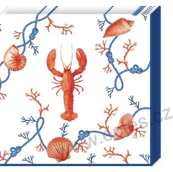 Papírový ubrousek Easy Life COTE DE MER ubrousky mušle a mořští živočichové 20 ks