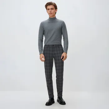 Reserved - Kostkované kalhoty slim fit - tmavě šedá - YV884-90P - YV884-90P-XL