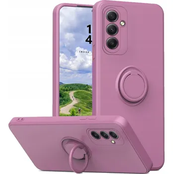 Pouzdro na mobilní telefon Zadní Kryt RCBR pro Samsung Galaxy A14 4G / 5G SILICON RING CASE fialový