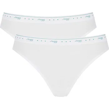 Kalhotky Sloggi Kalhotky dámské bavlněné kalhotky set 100 Tai 2-balení bílé M