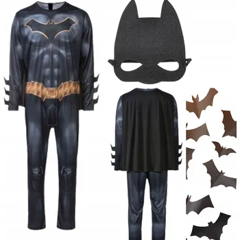Karnevalový kostým Kostým Batman pro dospělé, 3dílný: kombinéza + plášť + maska, velikost M