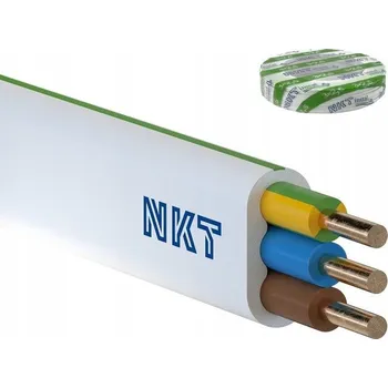 elektrický kabel Plochý elektrický instalační kabel YDYp NKT 3 x 2,5 750V 100m