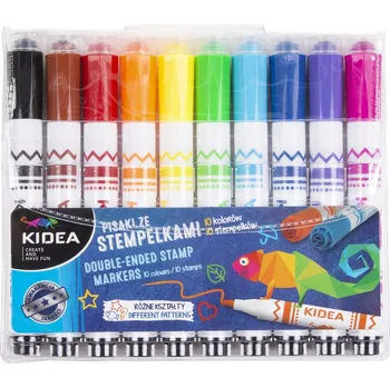 KIDEA FIXY s razítky, 10 barev