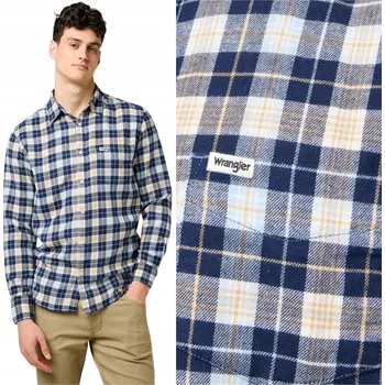 Pánská košile Wrangler pánská košile casual 1 PKT SHIRT dlouhý rukáv regular bavlna velikost 3XL