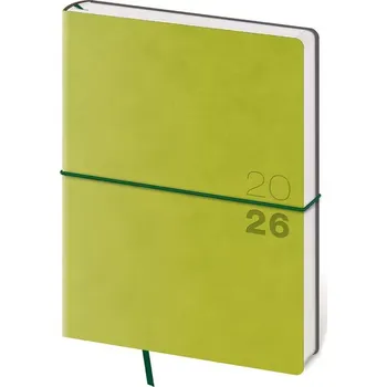 Kalendář Týdenní diář 2026 B6 Flexio zelený s gumičkou