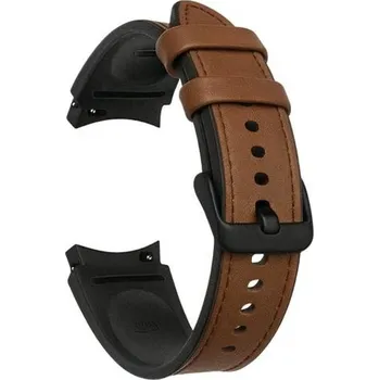 Ostatní příslušenství k chytrým hodinkám eses Sportovní kožený řemínek pro Samsung Galaxy Watch 4, 5, 6, 7 - Hnědý, 20 mm