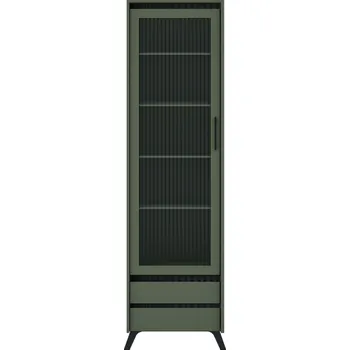 Kuchyňská linka Vitrína, smoke zelená/černá, LONGY REG1W2S