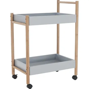Servírovací stolek Servírovací vozík, šedá/přírodní, SERYL
