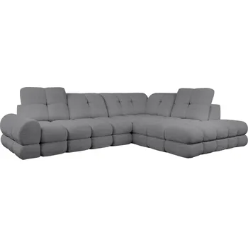 Sedací souprava Rozkládací sedací souprava s elektrickou funkcí výsuvu, šedá, pravá, TOLLO L ROH