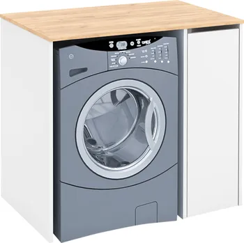 Koupelnový nábytek Skříňka na pračku, dub artisan/bílá, VLASTI