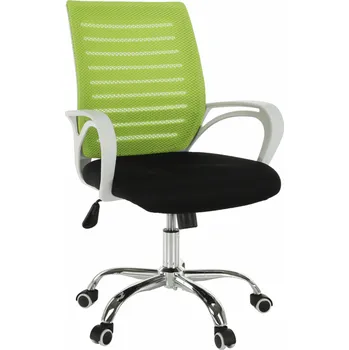 Kancelářské křeslo, zelená / černá / bílá / chrom, OZELA