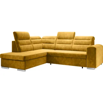 Sedací souprava Rozkládací sedací souprava, hořčicová, levá, KLOUDY ROH