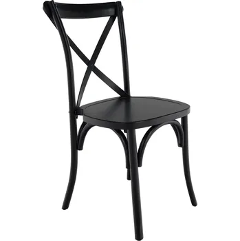 Jídelní židle Židle, masivní dřevo, černá, SAMILO