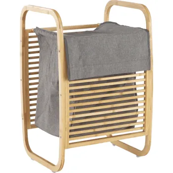 Koš na prádlo Koš na prádlo, přírodní bambus/šedá, POKO