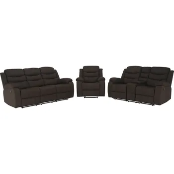 Sedací souprava Sedací sestava 3+2+1, látka hnědá, FABRON 2 NEW