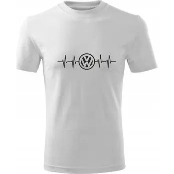 Pánské tričko Tričko pánské tričko D229 VW LINIA ŽIVOTA EKG bílé vel M