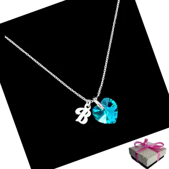 Náhrdelník Náhrdelník Písmeno B Srdce Swarovski Stříbro DÁREK