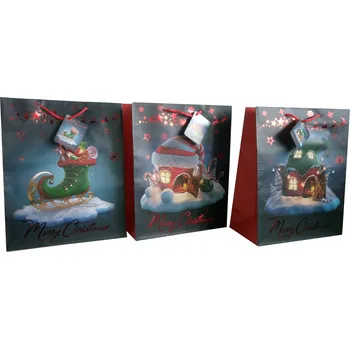 Dárková taška Papírové Dárková Taška Santa Claus vánoční Mikuláš