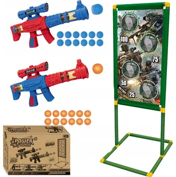 Střelecká Sada Terč na Stojanu Pistole Náboje Vojenská