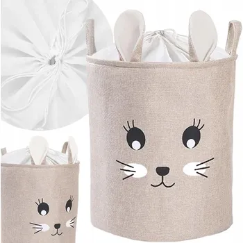 úložný prostor na hračky Koš na hračky s víkem a stahovací šňůrkou XXL Velký KRÁLÍK SIPO XB04