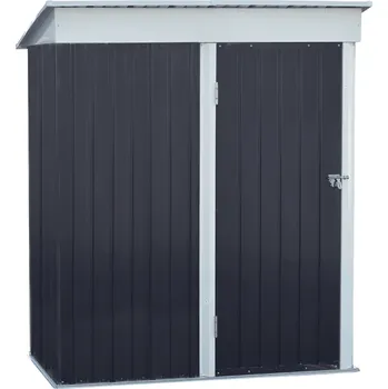 Zahradní domek Plechový zahradní domek na nářadí, antracitová / bílá, 1,6x0,9 m, NELON