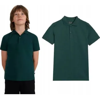 Dětská móda 4F Chlapecké Polo Tričko 4FJWAW25TPTSM614-40S Tmavě Zeleň Velikost 122 cm.