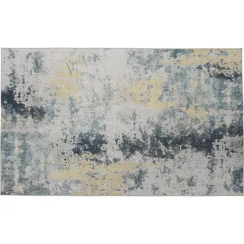 Bytový textil Koberec, modrá/šedá / žlutá 80x200, MARION TYP 1