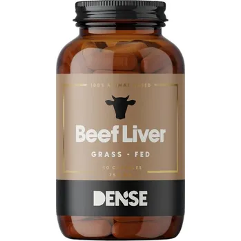Přírodní produkt Dense Beef Liver, Grass-Fed, Hovězí Játra, 750 mg, 180 kapslí