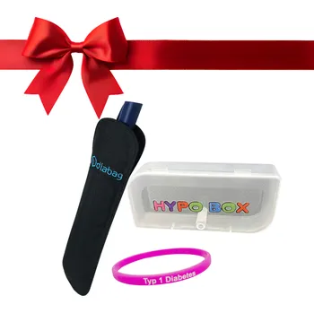 Dárková krabička Zuckerschmuck Dárkový set pro diabetika: Chladicí pouzdro + HYPO BOX + náramek (Růžový)