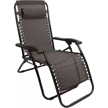 Křeslo Zahradní polohovací křeslo, šedohnědá/vzor, GAVIN