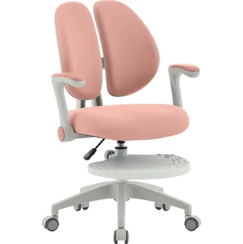 Jídelní židle Rostoucí židle s podnoží, růžová/šedá, DAREK