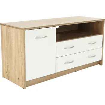 Obývací pokoj RTV stolek, dub sonoma / bílá, MARKER TYP 2
