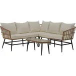 Zahradní ratanový set, přírodní/béžová/černá, ARALY