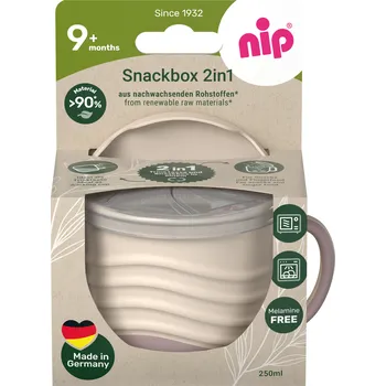 dětská jídelní sada NIP NATURE line snackbox 2v1, 1ks, 9m+, pink