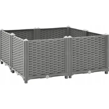 Vyvýšený záhon Vyvýšený záhon 80 x 80 x 38 cm polypropylen Šedá 153303