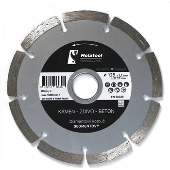 Řezný kotouč Diamantový řezný kotouč Molatool 125x2,2x22,2 Segment Profi