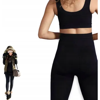 Dámské legíny Zateplené legíny s kožíškem zimní VYSOKÝ PAS teplé LEGÍNY silné M