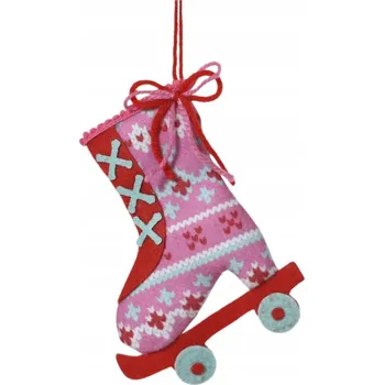 Vánoční dekorace Plstěná kolečkové brusle na kolečkové Vánoční Koule s mašlí
