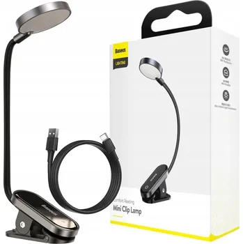 Lampička Bezdrátová LED lampička s klipem Baseus Mini Clip Lamp 3 W černo-šedá