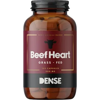 Přírodní produkt Dense Beef Heart, Grass-Fed, Hovězí Srdce, 500 mg, 180 kapslí