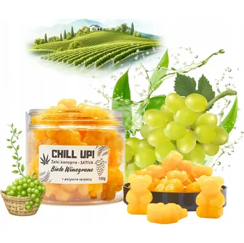 CHILL UP! Konopné želé ACTIVE TERPENS Bílé Hroznové Víno 100g + DÁRKY ZDARMA!